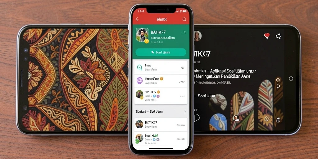 Tampilan antarmuka aplikasi Soal Ujian BATIK77 yang user-friendly.