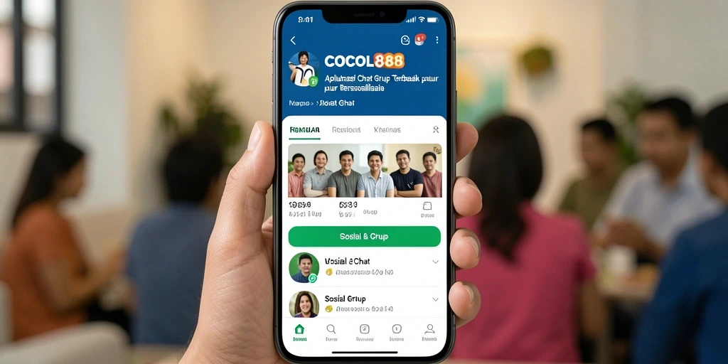 Tampilan antarmuka COCOL88 yang modern dan intuitif untuk Chat Grup.