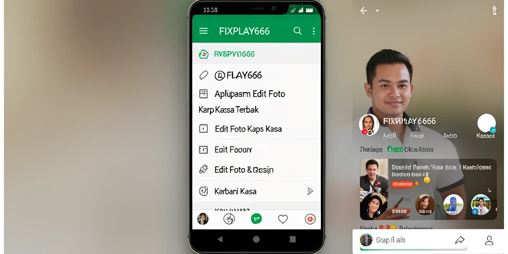 Tampilan antarmuka aplikasi FIXPLAY666 untuk Edit Foto Kertas Kaca.