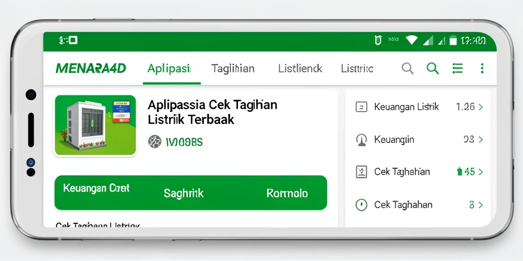 Tampilan antarmuka aplikasi Cek Tagihan Listrik yang informatif.
