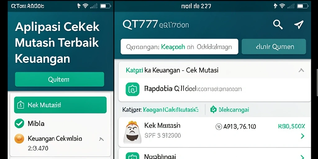 Antarmuka QT777 menampilkan informasi mutasi yang jelas dan mudah dipahami.