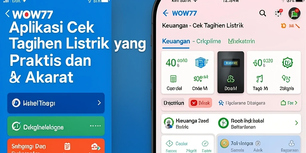 Tampilan antarmuka WOW77 untuk cek tagihan listrik yang simpel dan informatif.