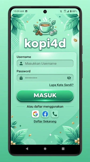 Tampilan halaman login kopi4d